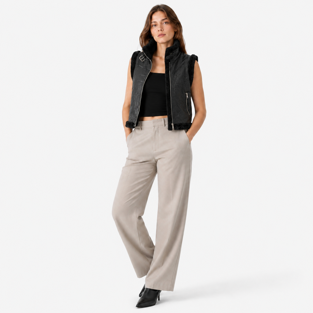 [W7000Negro] Chaleco Sherpa HYH W7000 Mujer (S/M, Negro) Foto 4