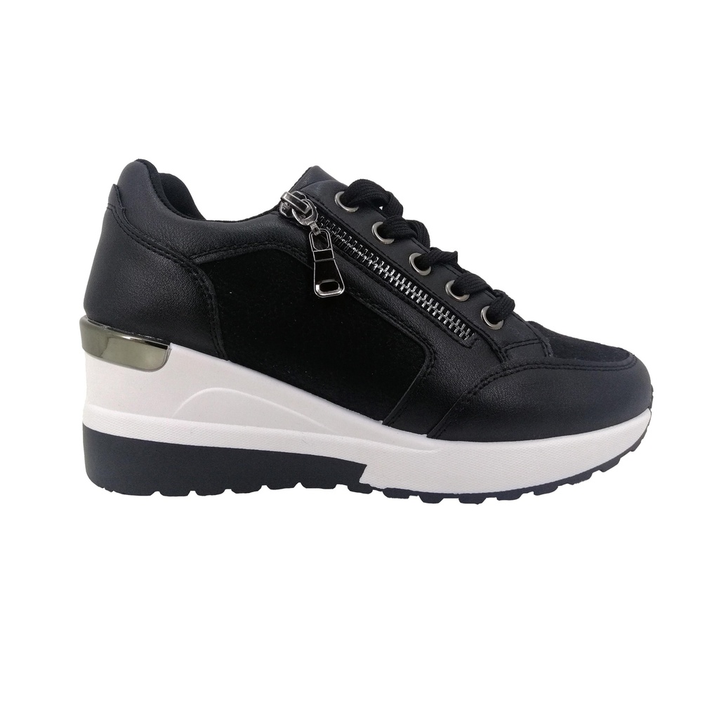 [PG519-1 Negro] Zapatilla de Mujer PG519-1 Negro (38)