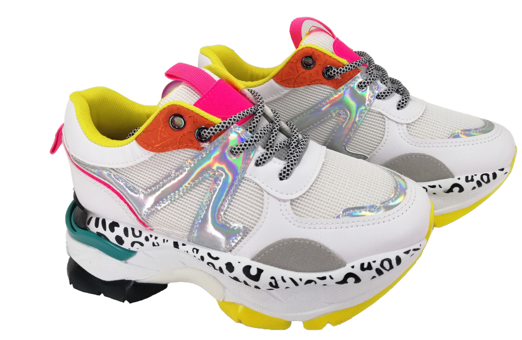 Zapatilla de Mujer H19  Blanco Naranja