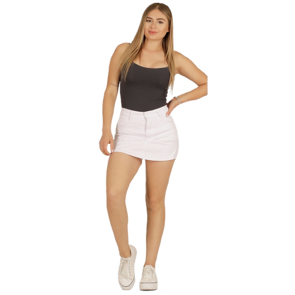[  J2080 Blanco] Falda Short de Mujer J2080 Blanco (36)