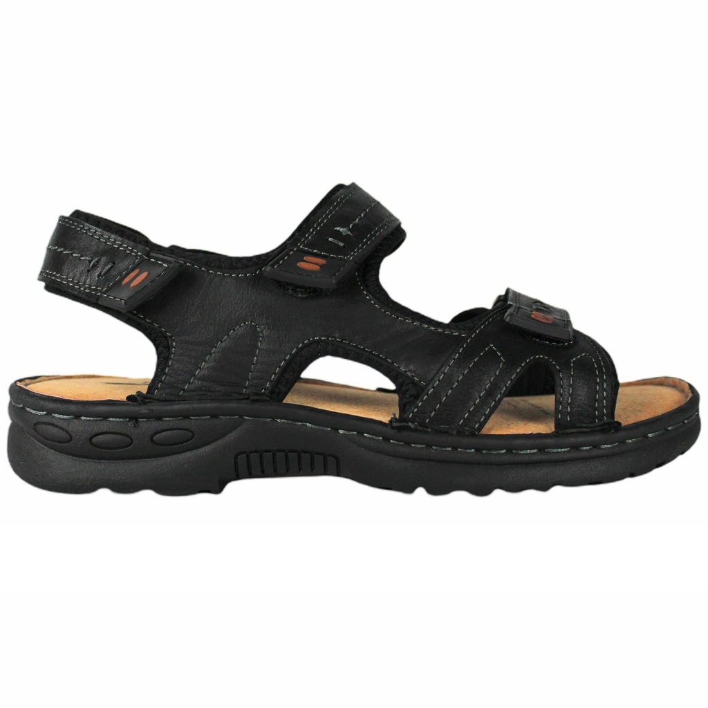 [4011Black] Sandalia Cuero Hombre 4011Black (38)