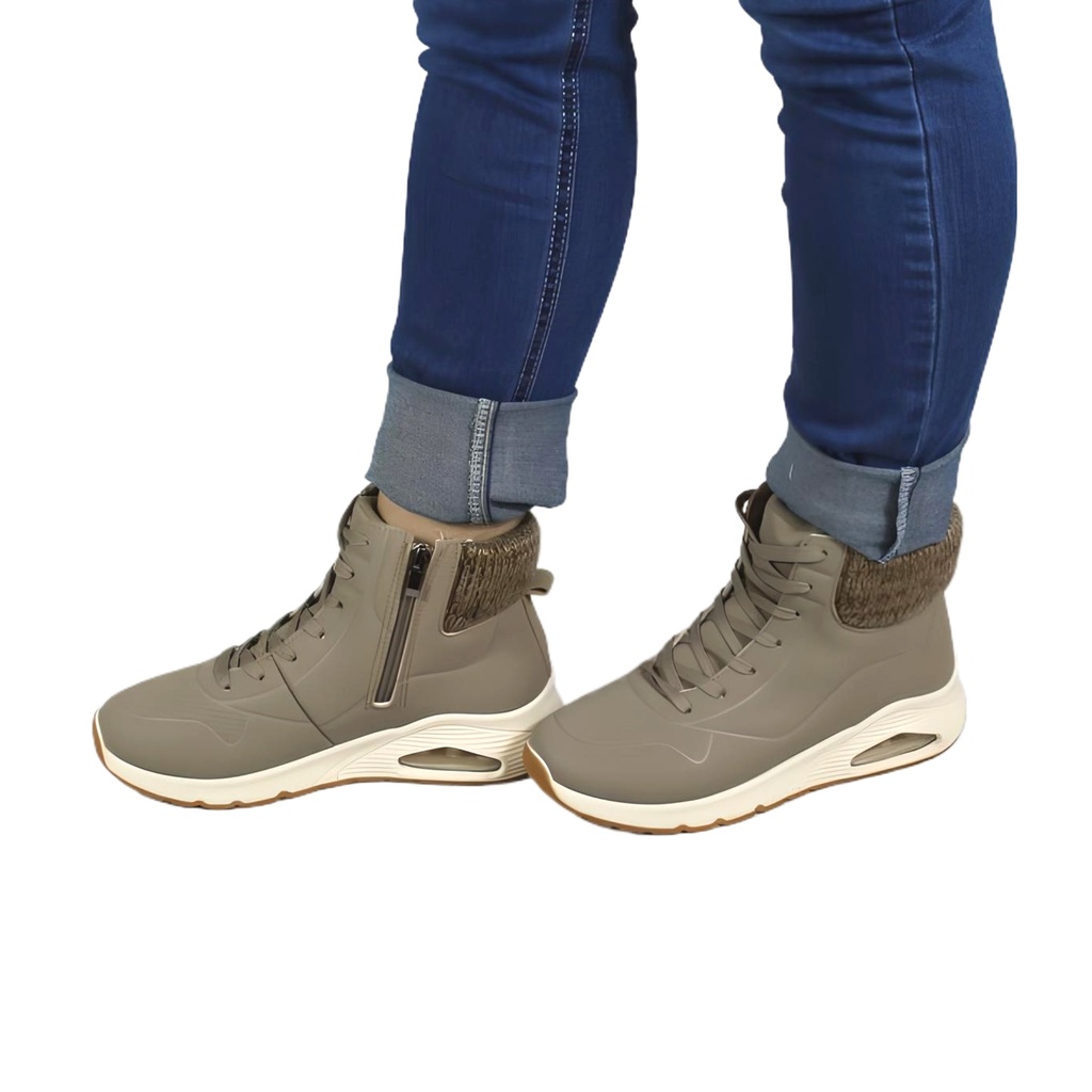 [   QM2433 Khaki ] Zapatilla Mujer Invierno QM2433 Khaki  (35)