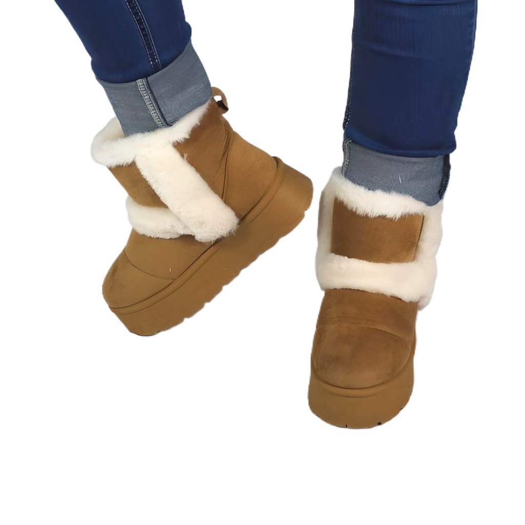 Pantufla Bota Mujer QM2308 Camel