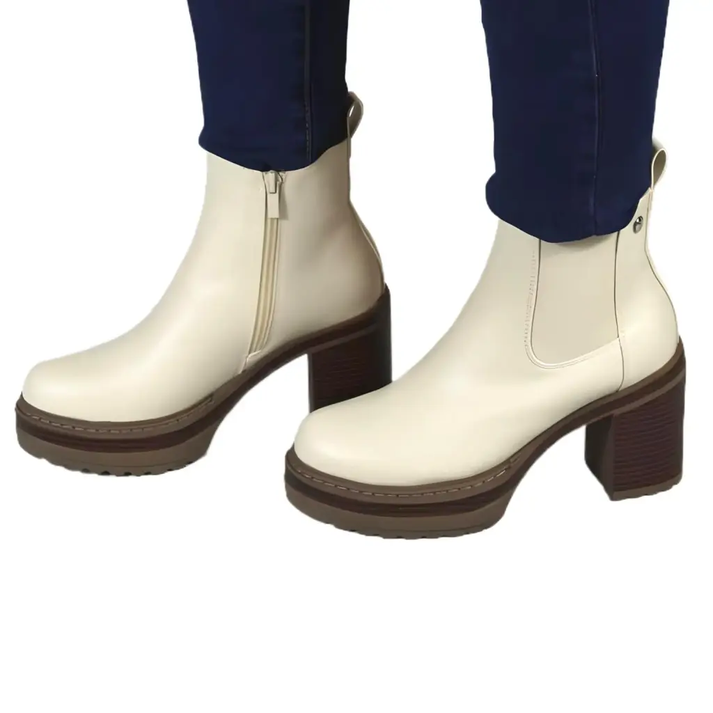 [  QM2317 Beige] Botin Mujer QM2317 Beige (35)