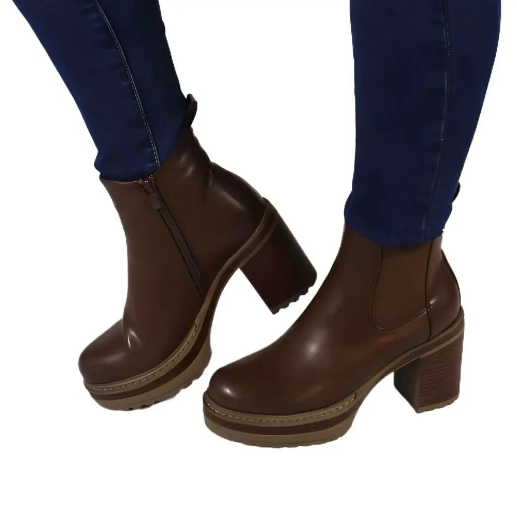 [  QM2317 Brown] Botin Mujer QM2317 Brown (35)
