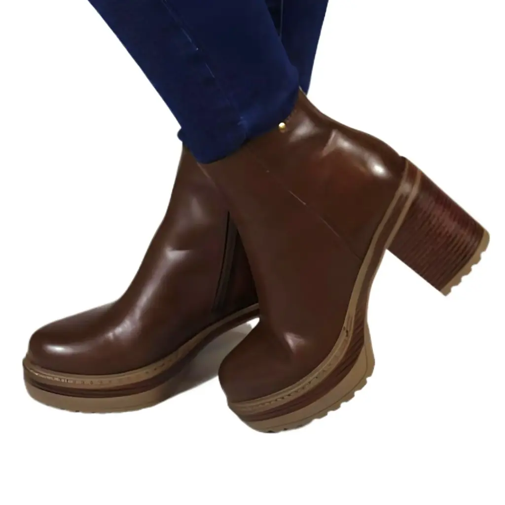 [  QM2316 Brown ] Botin Mujer QM2316 Brown  (35)