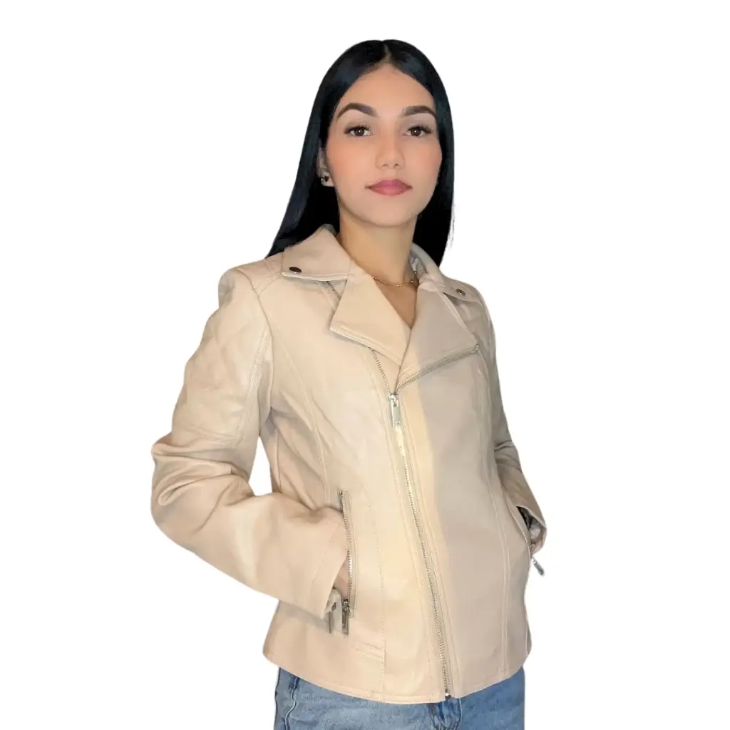 [ TH2405Beige] Chaqueta Negra TH2405Beige (S)