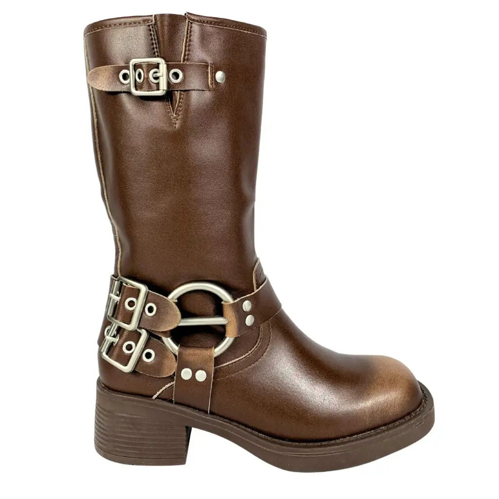 [2382] Bota Biker de Mujer 2382 (35, Negro)