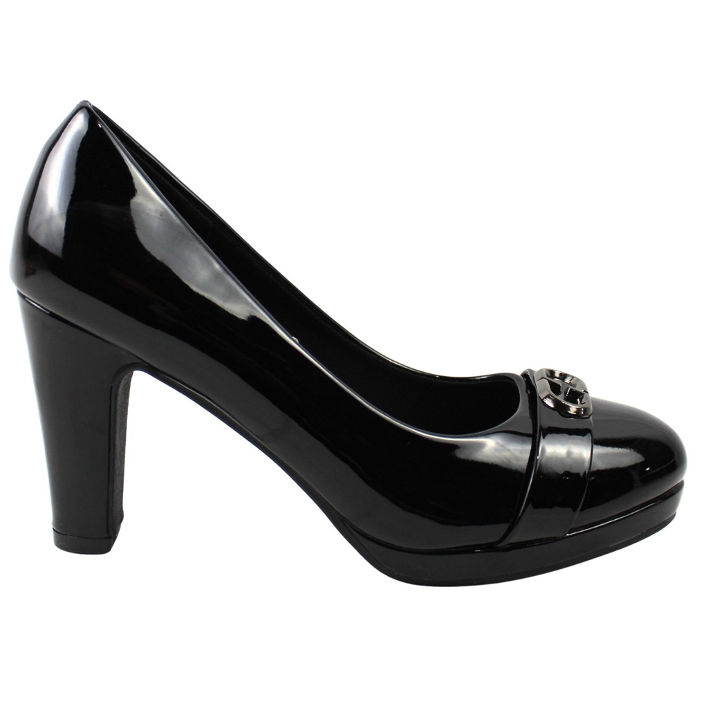 [   452-5] Zapato Mujer Taco alto 452-5 (35, Negro)