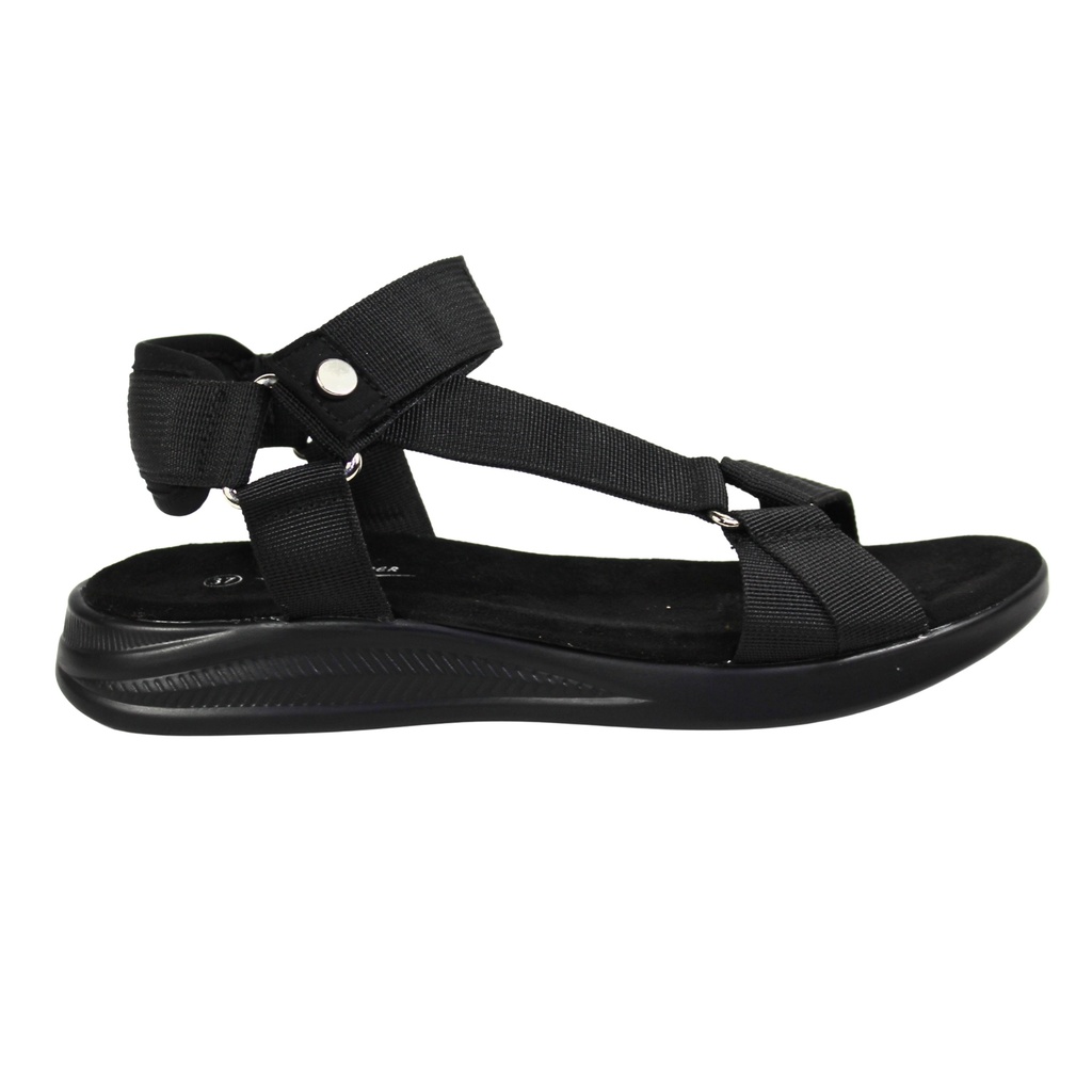 [TGH03Black] Sandalias Bajas de Mujer Ajustables TGH03 (35, Negro)