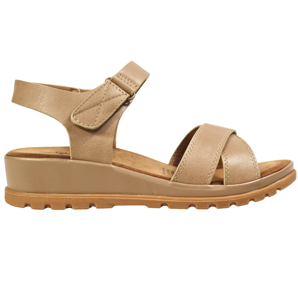 [0419-8Khaki] Sandalia Mujer con Plataforma  0419-8 (35, Marron Claro)
