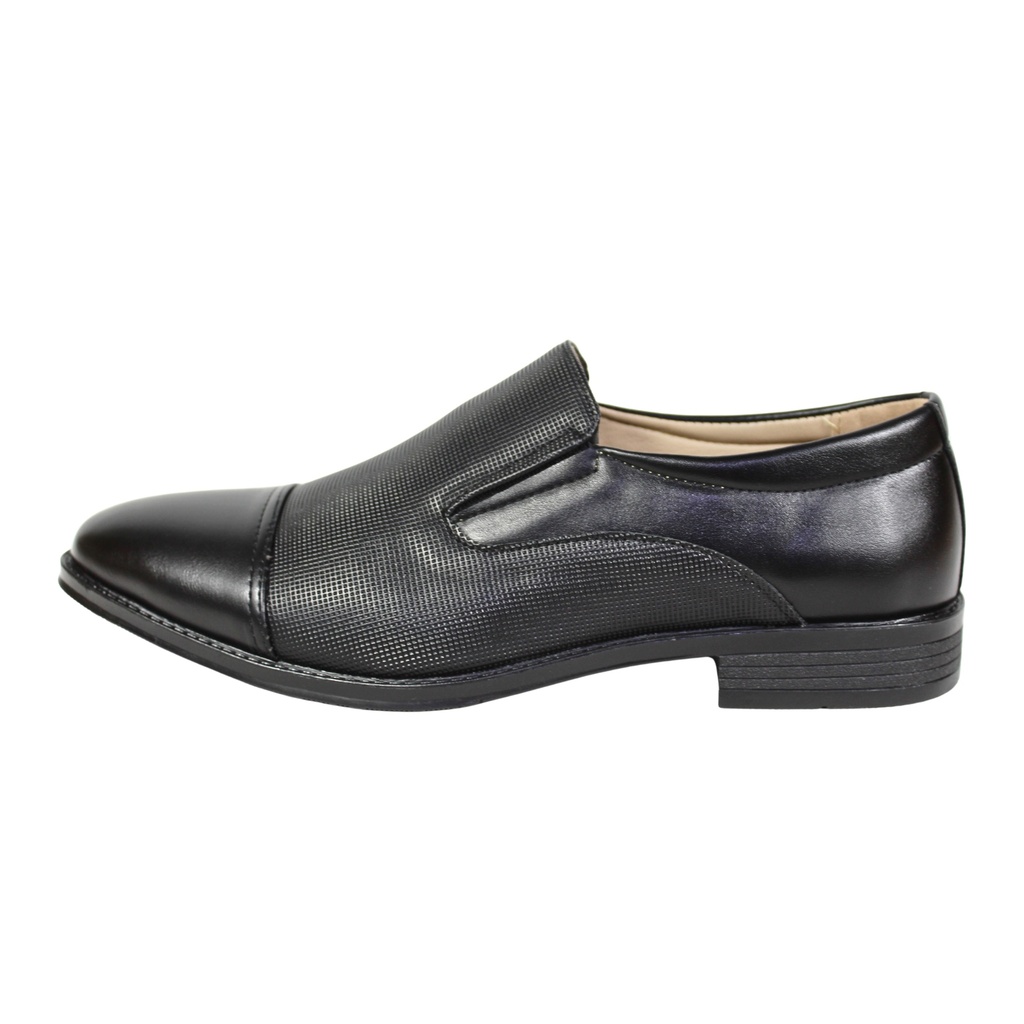 [B002Black] Zapato Mocasin de Vestir Slip-On B002 (39, Negro)