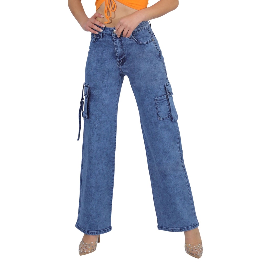 [J9056] Jeans Cargo Mujer J9056 (36)