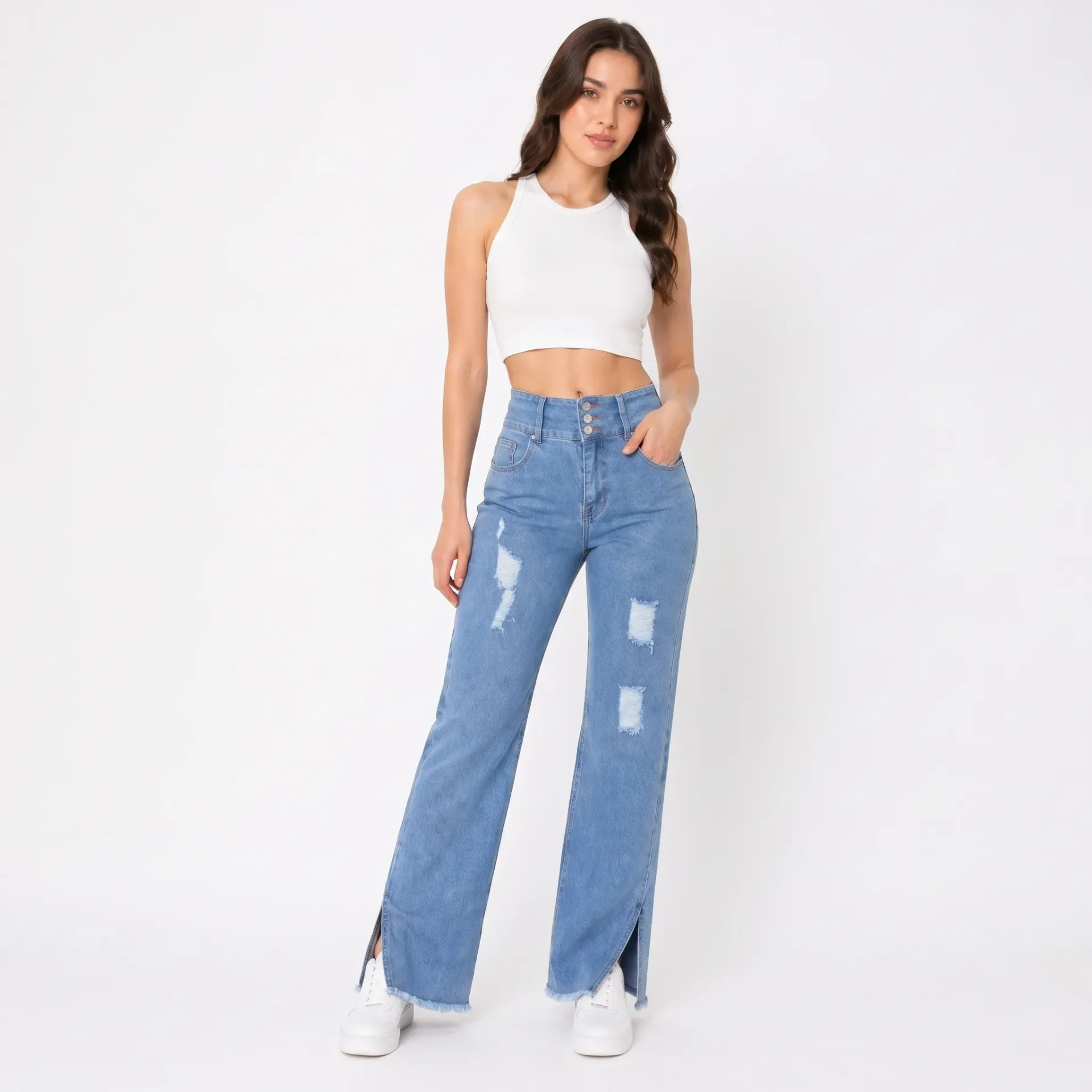 [J9237] Jeans Mujer Holgado Ancho J9237 (36)