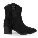 Botín Texano Mujer Gamuza con Flecos y Tachas PG5327