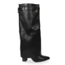 Bota Caña Alta Estilo Shark Negra PG5201