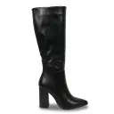 Bota Caña Alta Mujer Ecocuero Negra Taco Cuadrado 2680