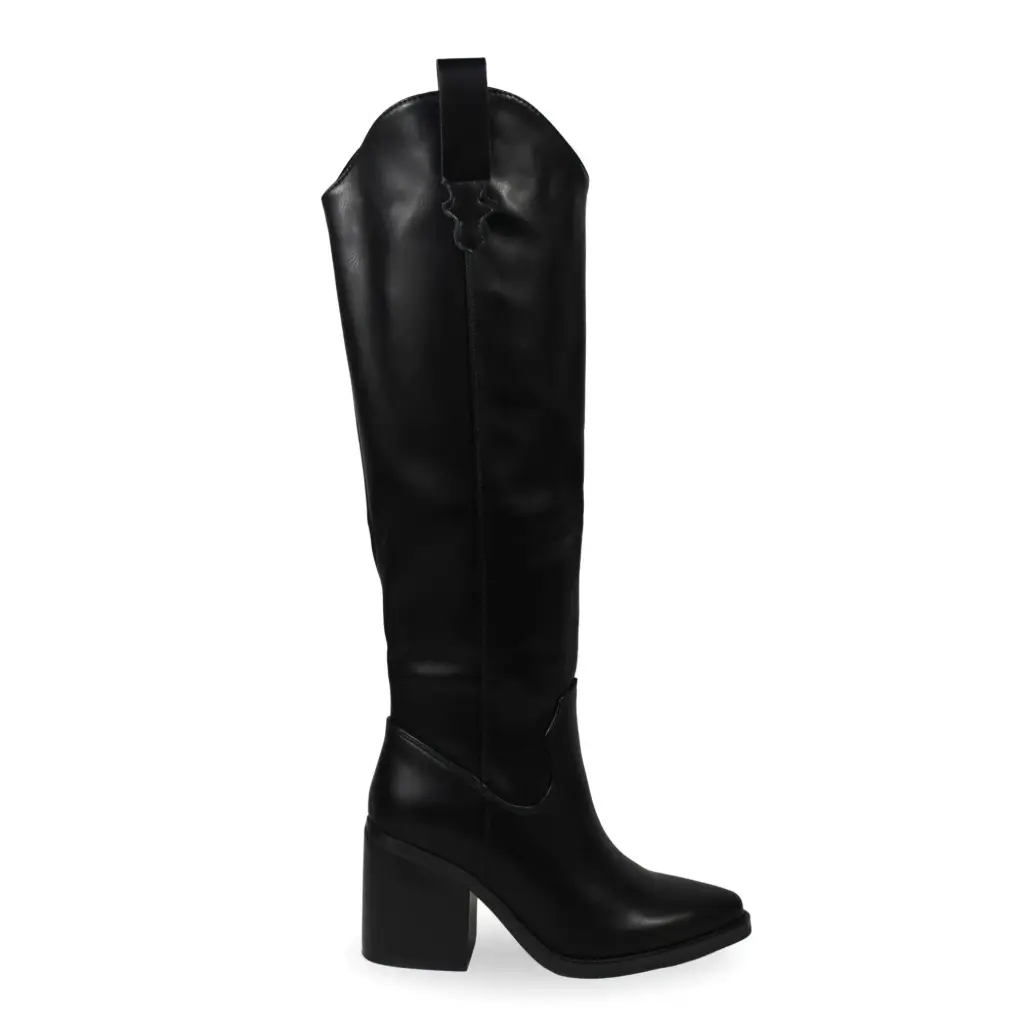 Botas Texanas Negras Caña Alta Mujer PG5329