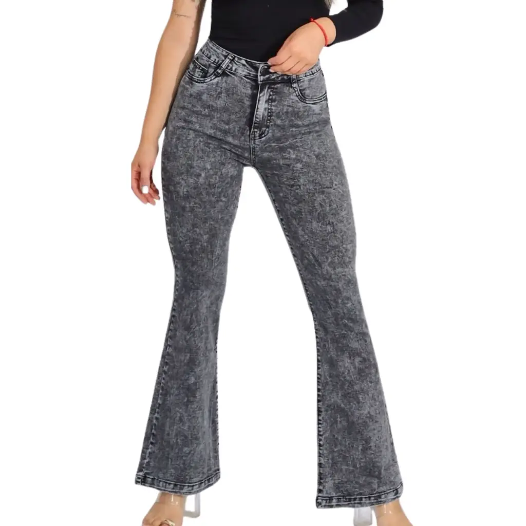 [J9122] Jeans Flare Gris Mujer J9122 (36)