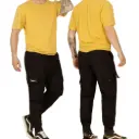 Pantalón Cargo Negro de Hombre KD07