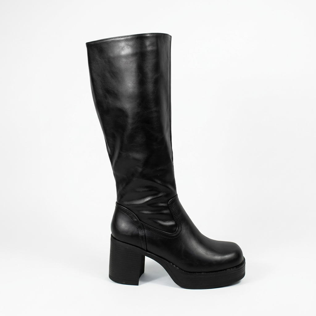 [PG24315Black] Bota Mujer Plataforma Taco Ancho PG24315 (35)