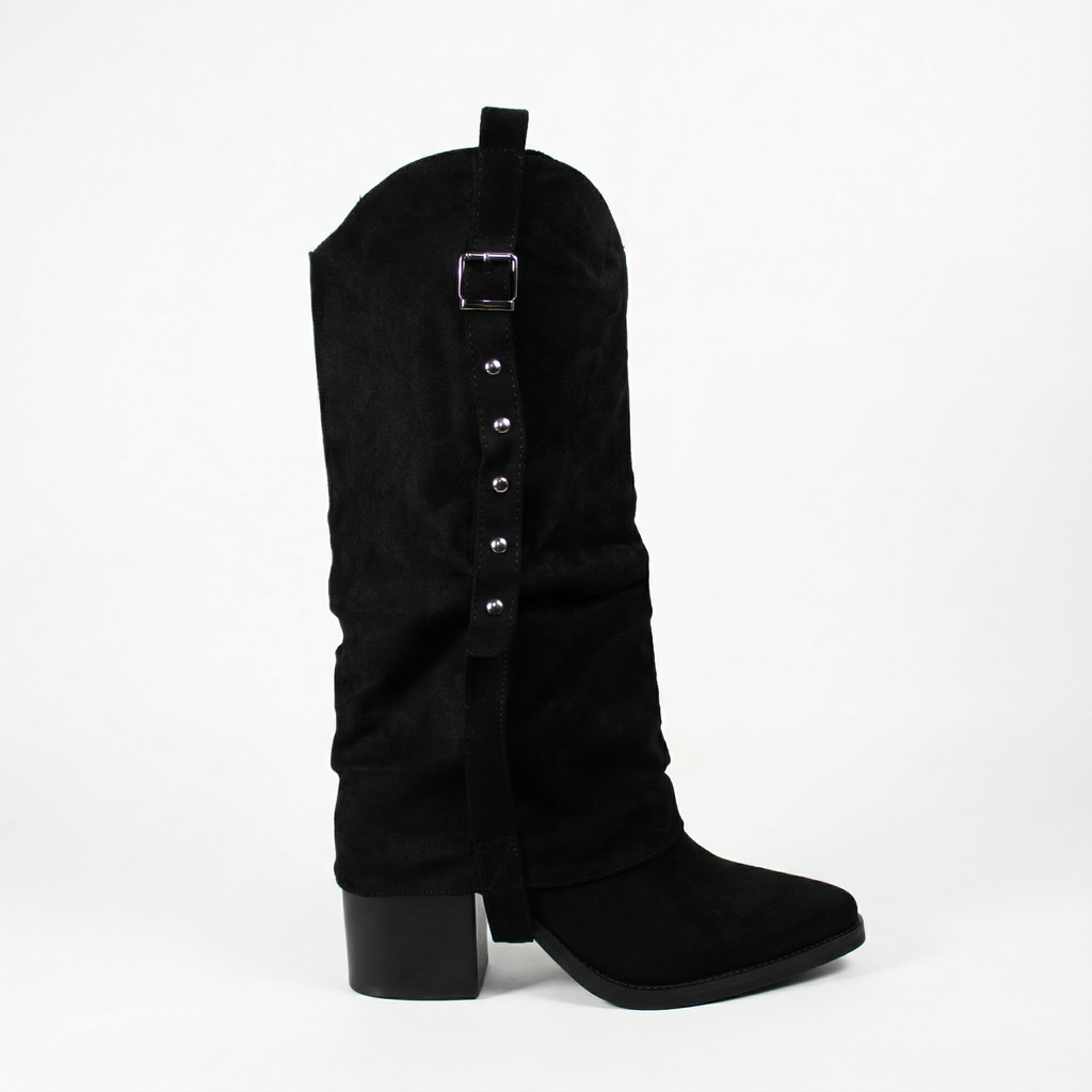 [PG5380-1ABlack] Bota Vaquera Gamuza PG5380-1A Mujer (35)