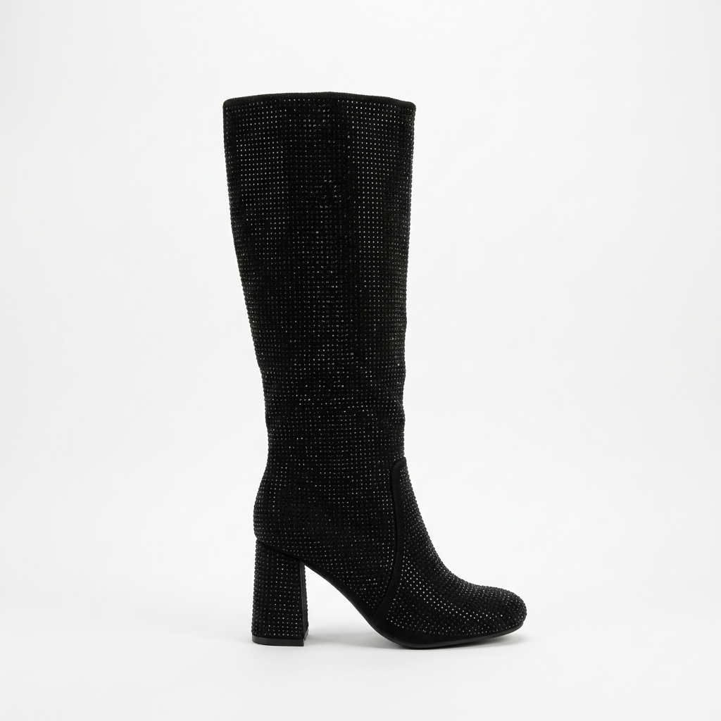 Bota Mujer Brillante Taco Cuadrado PG5362