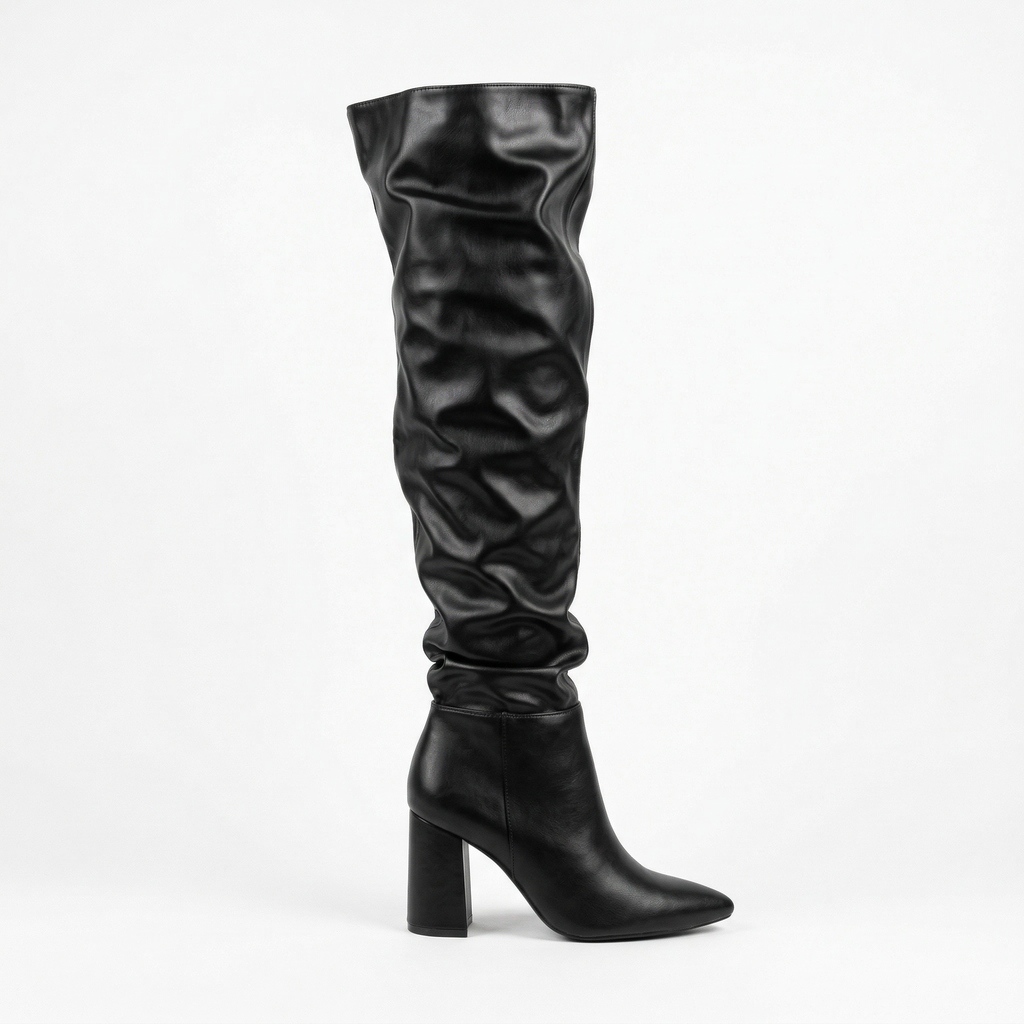 Bota Mujer Alta Puntiaguda Taco Cuadrado PG5349