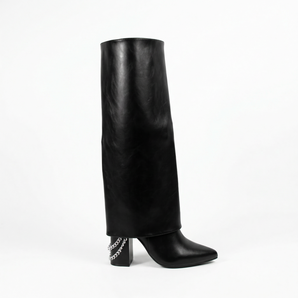 [2681Black] Bota Elegante con Cadena Heriel 2681 Mujer (35)