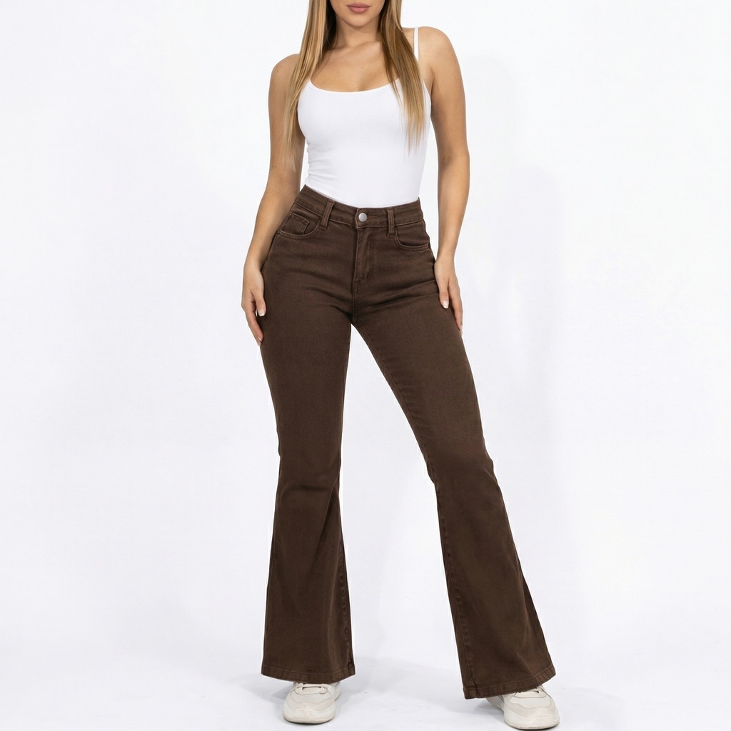 Jeans Flare Mujer Tiro Alto Push Up