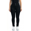 Jeans Skinny Negro Mujer Tiro Alto Pretina Alta