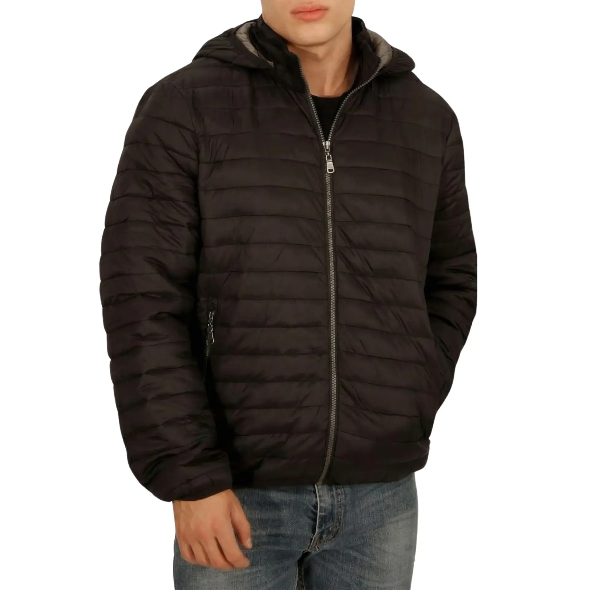 [Z-6507-4] Parka Negra Hombre Engomada Térmica (L)