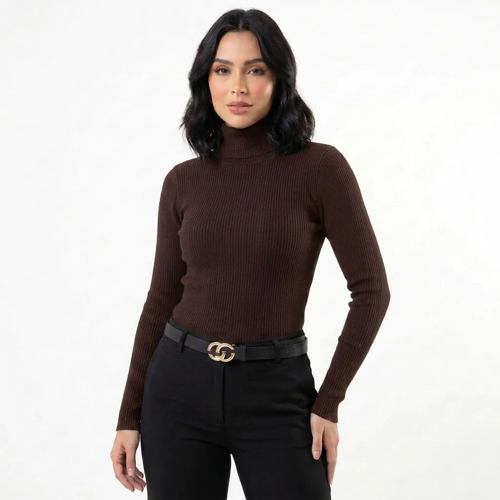 [W3010Negro] Sweater Beatle Mujer Lanilla Suave Formal (Negro)
