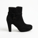 Botín Gamuza Taco Alto con Lazo Decorativo