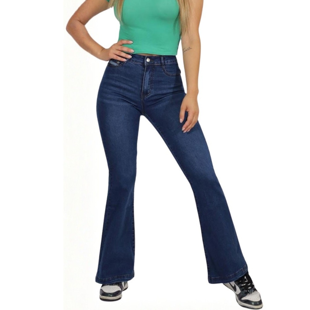 [J9158Azul] Jeans Mujer Flare Push UP J9158 (36)