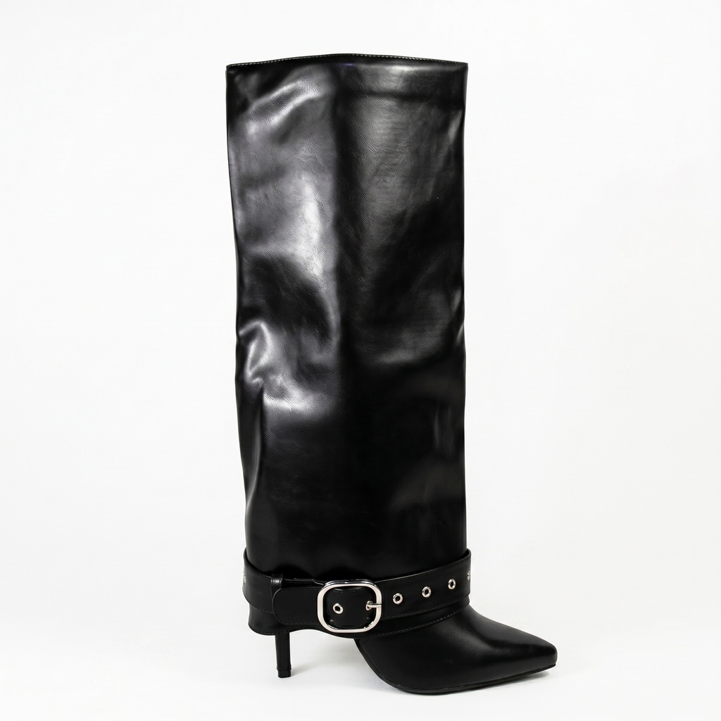 [2692Black] Bota Taco Aguja Puntiaguda Heriel 2692 Mujer (35)