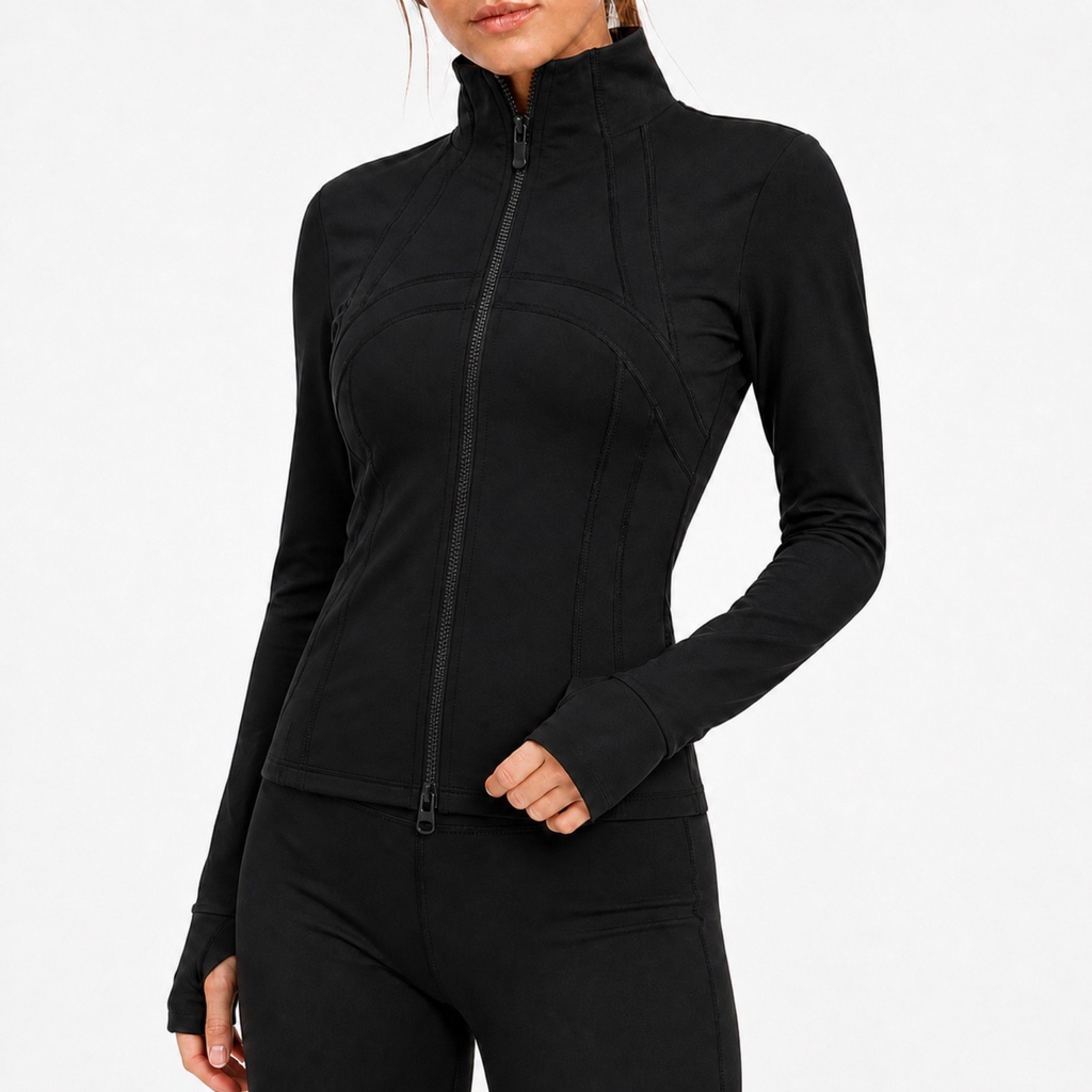 Chaqueta Deportiva Larga Spandex Elástico Tallas S-M-L