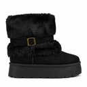 Pantubota Mujer Tendencia Negro Plataforma Gamuza