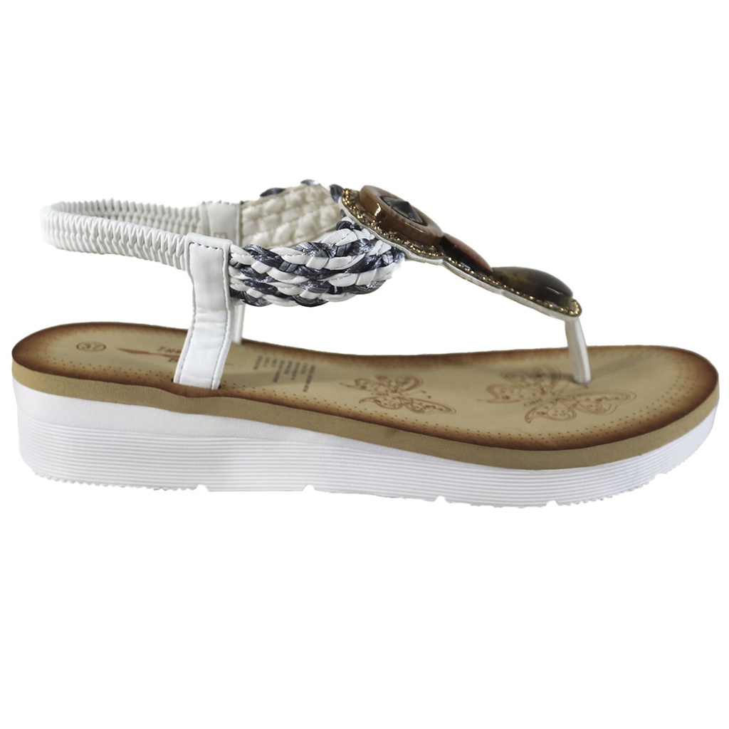 [Ek7293-8 White] Sandalia de Mujer Ek7293-8 White (36)