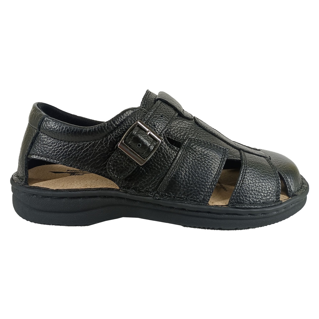 [    C43-2201 Negro] Sandalias de Cuero Hombre C43-2201 Negro (39)