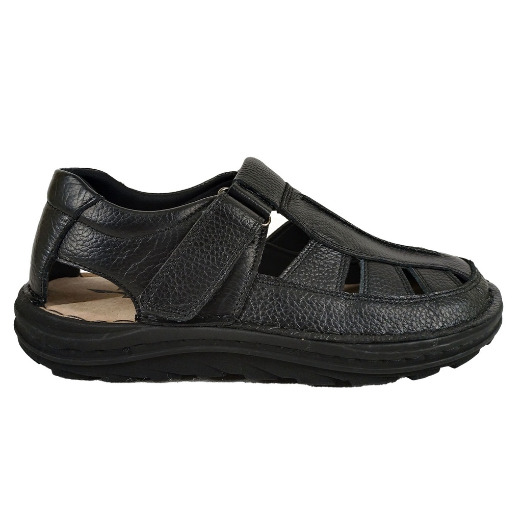 [    C43-2202 Negro] Sandalias de Cuero Hombre C43-2202 Negro (39)