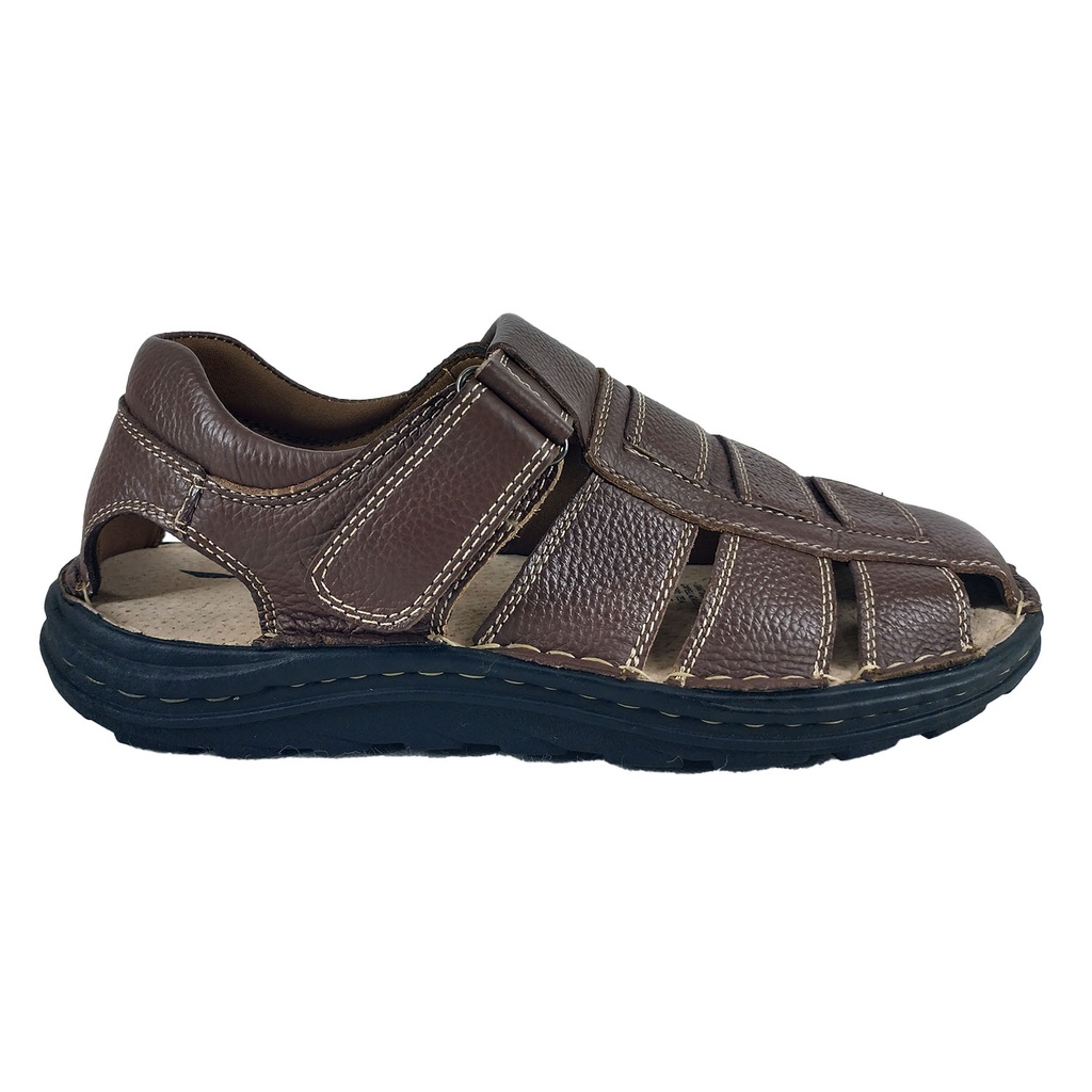 [    C43-2203 Marron] Sandalias de Cuero Hombre C43-2203 Marron (39)