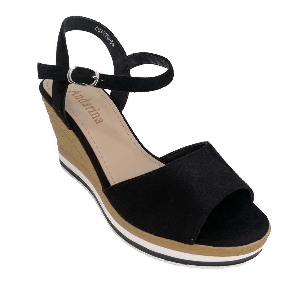 [A89830 Negro] Sandalias de Mujer A89830 Negro (38)