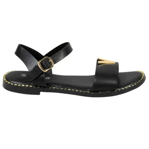 Sandalias de Mujer con Hebilla Dorada PG5232